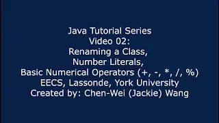 EECS1021 Java Tutorial 02