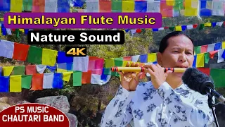 Himalayan Flute Music | Nature Sound | Bansuri | Basuri Dhun | Birds & River Sound | Instrumental 4K