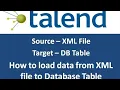Talend Load XML file data to Database Table