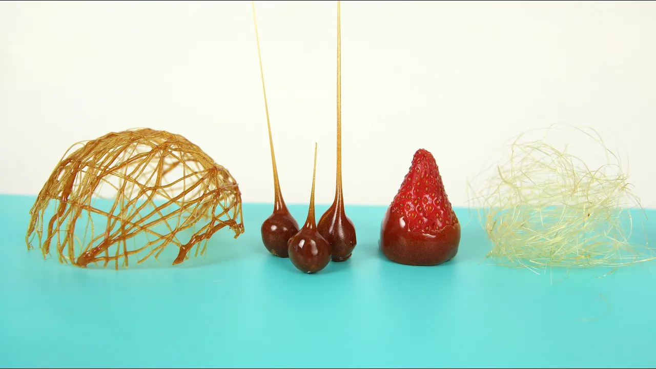 COMO FAZER DECORAÇÕES DE CARAMELO COMO CHEF: DOMA, FRUTAS, NOZES E FIOS