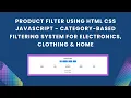Product Filter with HTML CSS and JavaScript Step-by-Step Guide
