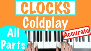 CLOCKS - Coldplay Piano Tutorial piano part chords