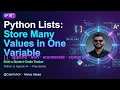 Python Lists Explained for Beginners Indexing append sort Loops EP 08 CodeToAGI