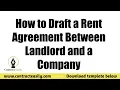 How to Draft a Rent Agreement Between Landlord and a Company