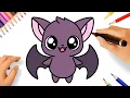 HOW TO DRAW A CUTE BAT EASY