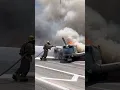 Plane Crash Lands on 91 Freeway