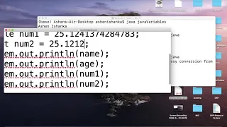 Java Variables - String int char Double Long Float short byte