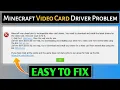How to fix Minecraft was closed due to incompatible card drivers tlauncher