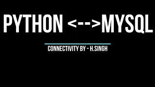 Python MySql Connectivity part 1