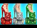 Lagu One Colored House Challenge Ruby vs Emerald vs Diamond | Creative Decoration Hacks by Multi DO Smile