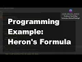 Java 1 Online 3 10 Using Classes and Objects Heron s Formula Program