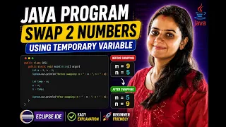 Java Program to Swap Two Numbers Using Temporary Variable Explained in English and Hindi