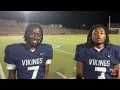 Bryan RBs Titus Runnels and Jevalen Wade talk after the win over George Ranch