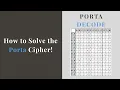 How to EASILY Solve a PORTA Cipher