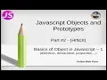 Javascript Object and Prototypes Tutorial for beginners in HINDI ENGLISH Basics of Object-Part 1