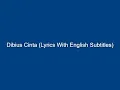 Download Lagu Melly Goeslaw \u0026 Yusry A. Halim - Dibius Cinta (Lyrics With English Subtitles)