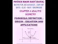 Conic sections parabola directrix focus of parabola equation of an ellipse hyperbola equations