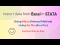 STATA Tutorial 1 Import Data from Excel in STATA Using Menu and Using Do File