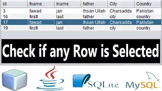 Java SWING - How to Check if Any Row is Selected in JTable in Java Netbeans sqlite mysql