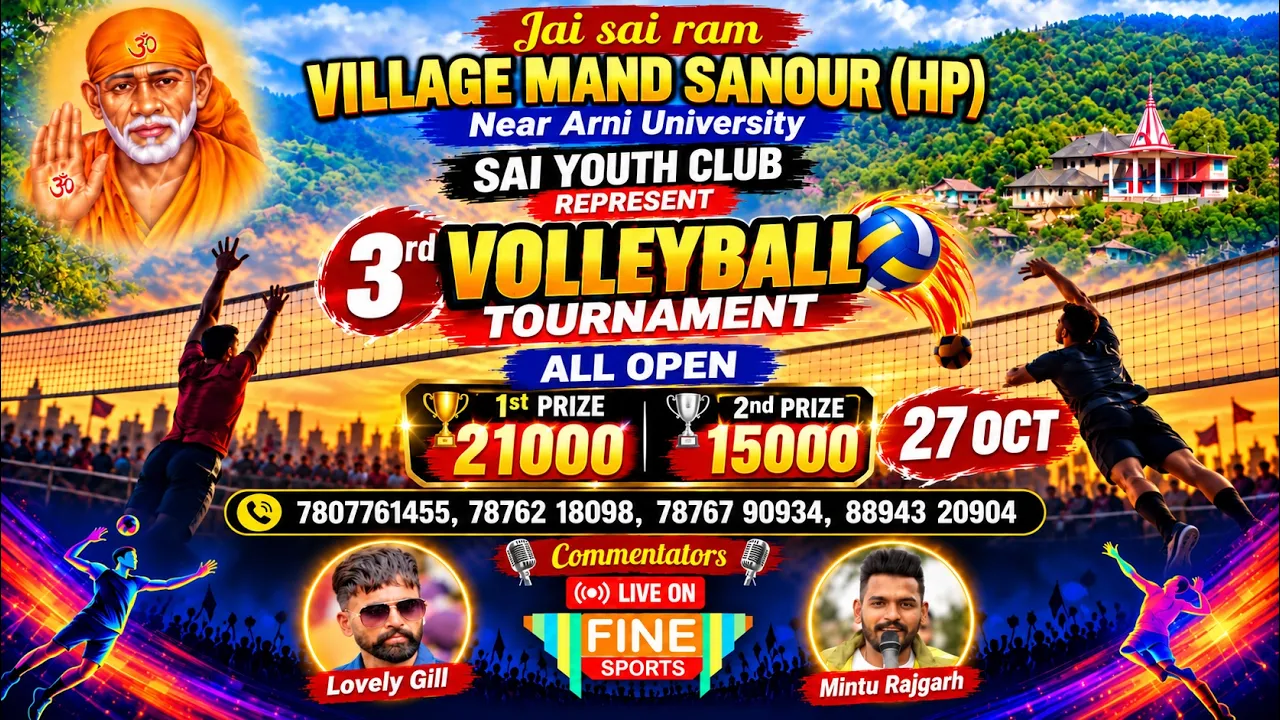MAND SNAUR FINAL MATCH ALL OPEN VOLLEYBALL TOURNAMENT LIVE || @FineSportsLive 