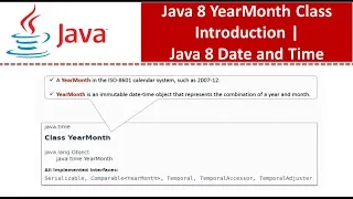 Java 8 YearMonth Class Introduction Java 8 Date and Time Java Date and Time
