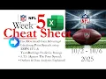 Cheat Sheet NFL Week 5 Unique Sports Betting Advantage w Data Analytics vs Vegas 2025 Tips ATS