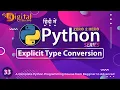 33 - Type Casting Explicit Type Conversion in Python Python Tutorial in Hindi