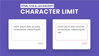 Limit Character In Input Field HTML CSS And Javascript