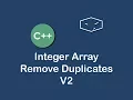 integer array remove duplicates v2 in c