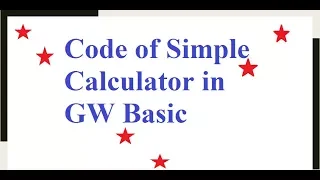 How to Make Simple Calculator with On Goto Statement GW BASIC Programming Tutorials