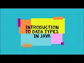 Java Basic 3-Introduction to Data Types