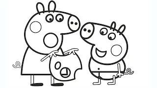 Peek a Boo Song Peppa Pig Coloring Pages