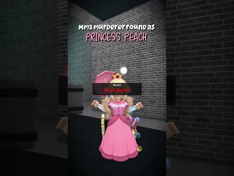 mm2 MURDERER round as PRINCESS PEACH 🩷💛👑🔪