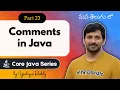 Comments in Java in Telugu Types of Comments Eclipse Shortcuts Core Java