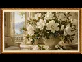 White Magnolias Coastal Room Frame Art TV Screensaver 8 Hours TV Wallpaper