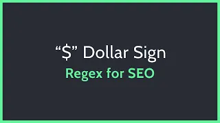 Dollar Sign - Regex for SEO