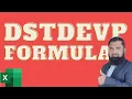 Microsoft Excel Tutorial For Beginners Dstdevp Function In Excel