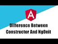 Difference Between Constructor And NgOnInit In Angular Angular Angular Tutorial NgOnInit