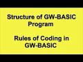 structure of GW-BASIC program 10th computer Free online classes computer 10th gw basic