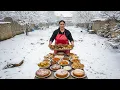 Lagu The first snow fell in the village, Azerbaijani woman cooked 14 kinds of food