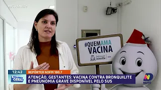 SUS disponibiliza vacina contra VSR para gestantes nas unidades de saúde de Joinville