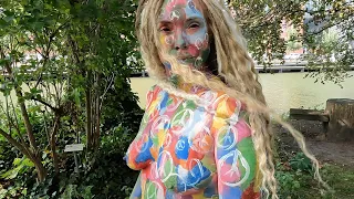 Amsterdam  Body art event, lots of models , bodypainting in Central Parc in Amsterdam in 4 K