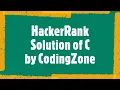 Hello World in C HackerRank Solution C Programming codingzone