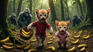 Two Poor Kittens Were Mocked for Not Having Money to Buy a Tiramisu Donut 🍩😿💔Gorilla... 🦍 🍌#hdminds