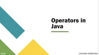 Operators Java Lesson 6 Sinhala