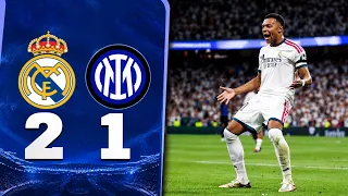 DEBUT CON VICTORIA DE REAL MADRID 2 A 1 ANTE INTER POR CHAMPIONS LEAGUE