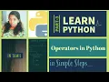 Operators in Python Learn Python in Tamil Part-3