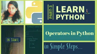 Operators in Python Learn Python in Tamil Part-3