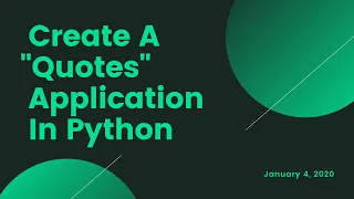 Create A Quotes Application In Python