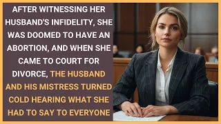 Having witnessed her husband's infidelity, a woman was on her way to end her pregnancy but in court
